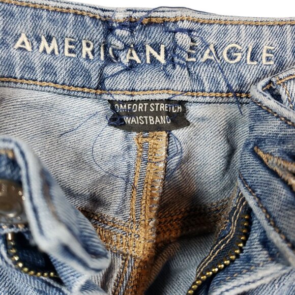 American Eagle Women 4 Ripped Patched Skinny Jean Stretch Fairy Grunge Y2k - Picture 2 of 8